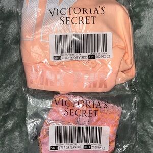 Victoria's Secret Pink and Orange Bra and Thong Set